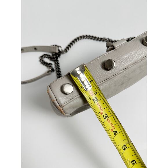 Rebecca Minkoff Crossbody Bag Purse Light Gray Stone Silver Hardware - Picture 4 of 13